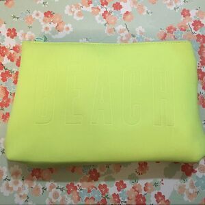 Victoria’s Secret Beach Bag Zipper Neon Lime Green Scuba foam light material